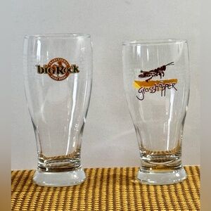 SET OF 2 BIG ROCK BREWERY BEER GLASSES 14 & 17 OZ